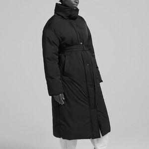 New Bershka Puffer Belted Long Coat